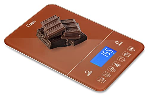 Ozeri Touch III Digital Kitchen Scale with Calorie Counter, 22 lbs (10 kg), Burnt Ochre - color: Burnt Ochre