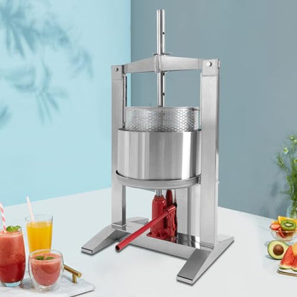 Fruit Wine Press, 20L/5.28Gal Stainless Steel Hydraulic Jack Press Extractor, Manual Juice Maker, Wine Making Equipment Manual Press Machine for Wine and Juice Making - size: 20L/5.28 Gal
