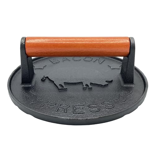 vivicreate 7 inch Burger Smasher,Patty Smasher,Hamburger Smasher Press,Griddle Press, Bacon Press, Grill Press, Meat Press, cast Iron Grill Press, Barbecue Press, with Wooden Handle - size: 7 Inch Diameter