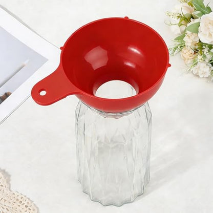 Wide Mouth Plastic Funnel Canning Funnels for Filling Mason Jars Cooking Kitchen Accessories for Filling Bottles Transferring Liquid Dry Ingredients Oil Coffee Beans Spice Blends (Red) - color: Red-1pc