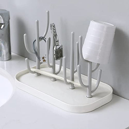 Bottle Drying Rack,Drying Rack for Kitchen Counter,Detachable Bottle Dryer Holder with Base.for Nipples,Cups,Pump Parts and Accessories(Gray) - color: Gray