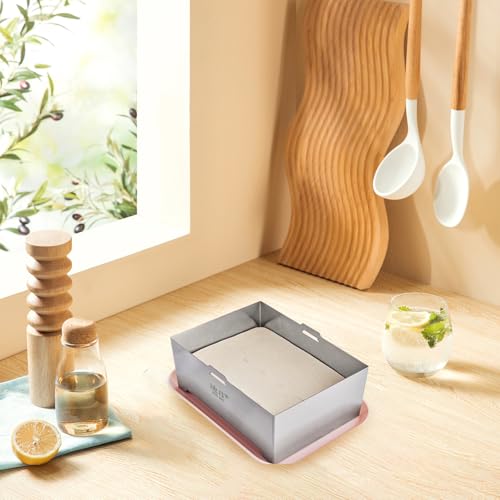 Cheese Press,Tofu Press, Stainless Steel Tofu Presses, Adjustable Paneer Maker with Drain Hole and Drip Tray, Cheese Press for Making 1kg Tofu