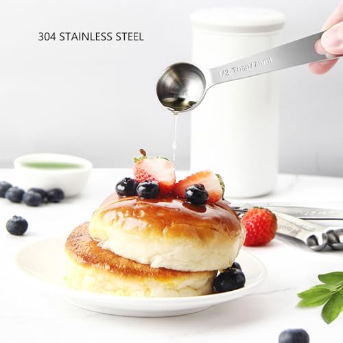 Measuring Cups and Spoons Set Heavy Duty 304 Metal Stainless Steel Measuring Cup Spoon Kitchen Gadgets for Cooking Baking (Set of 15) - size: Set of 15