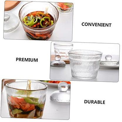 Mikinona Transparent Pickle Jar with Airtight Lid 5.11 Inch Kimchi Storage Container Kitchen Food Preservation Storage Canister for Home Use