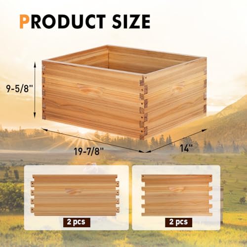 8 Frame Deep Brood Beehive Board Unassembled Bee Box Wax Coated Bee Hives Body Comes with Pack of Screws(No Frames or Foundations) - size: 8 Frame Deep