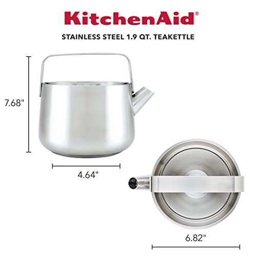 KitchenAid Teakettles Stainless Steel Whistling Teakettle, 1.9 Quart - Brushed Stainless Steel