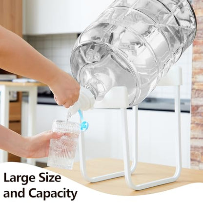 Maxdot 5 Gallon Glass Water Jug with Water Jug Stand and Dispenser Valves, Carboy Fermenter Food Grade for Water Storage, Beer Wine Making and Fermentation Making Equipment