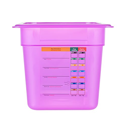 Restaurantware Food Storage Container 1 Pack of 5.6 qt Plastic Stackable Microwave-Safe Bin Dishwasher Safe Freezer Safe Purple Containers for Kitchen Storage - size: 1/3 Size