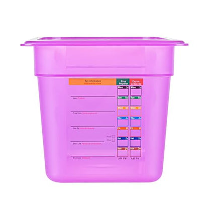 Restaurantware Food Storage Container 1 Pack of 5.6 qt Plastic Stackable Microwave-Safe Bin Dishwasher Safe Freezer Safe Purple Containers for Kitchen Storage - size: 1/3 Size