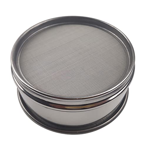 LABALPHA 250 Mesh Lab Sieves, Test Sieve #250 Mesh, 4'' Diameter, 304 Stainless Steel Wire Cloth (0.063mm) - size: 250 mesh (0.063mm)