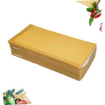 10Pcs Natural Beeswax Sheets Beekeeping Supplies Honeycomb Wax Foundation for Beehive Frames Apiary Equipment 16.33X7.67In