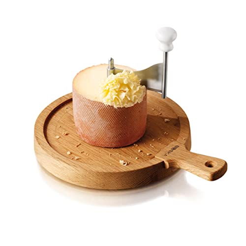 BOSKA Oak Friends Cheese Curler -Girolle Stainless Steel - Best for Cheese Wheel or Chocolate - Multifunctional Rust-Proof Shredder - Manual Handheld Cheese Slicer
