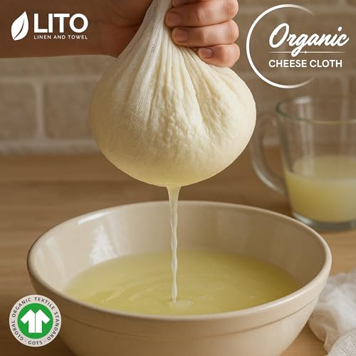 Cheesecloth for Straining, Organic Cheese Cloth, Fine Mesh Nut Milk Cloth, Unbleached Cotton Cheese Cloth Grade 50 for Yogurt, Cheese Making, Bread Baking, Juicing, Cooking, (36 x 36 Inch) - 1 Pack - size: Cheese Cloth Grade 50 (1 Pack)