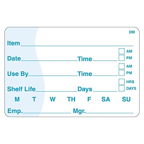 DayMark Shelf Life/Use By Dissolvable Label, 2" x 3" (Roll of 250) - size: 2" x 3"