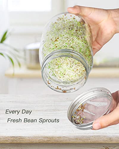 12 Pack Sprouting Lids, 316 Stainless Steel Screen Lid for 70mm Regular Mouth Mason Jar, Alfalfa, Broccoli Mesh Covers (regular mouth 12 PCS) - style: regular mouth 12 PCS