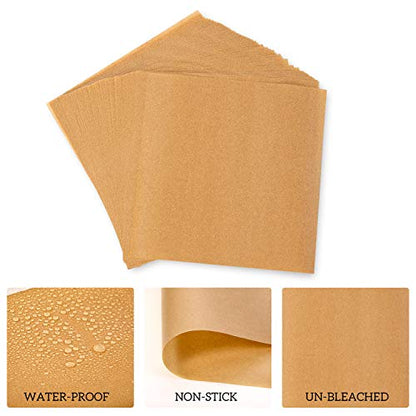 Hiware 200 Count Unbleached Patty Paper, Burger Patty Paper, Non-Stick Wax Paper Sheets for Separate Burgers, Cookies & Other Foods When Storing, Freezing - 6 x 6