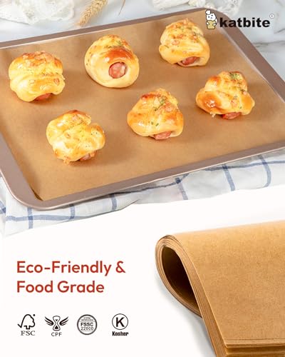 Katbite 16x24 Inch Parchment Paper Sheets, 100Pcs Non-Stick Precut Baking Parchment, Unbleached Parchment Paper for Baking, Cooking, Grilling, Frying and Steaming, Full Sheet Baking Pan Liners - color: 16"x24"-100