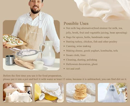MDS, 50 Yard Cheesecloth Natural Unbleached 100% Cotton Ultra Fine Grade 50, 48” Wide (600 Sq Feet) For Cooking, Cheese making, Basting, Canning, Straining, Steaming, Cleaning Multipurpose fabric - size: 50 Yard
