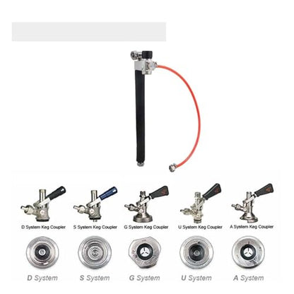 Portable Beer Keg Dispensing Kit CO2 Picnic Tapping System Fit Most Size Kegs Compatible Tr21*4 Gas Cylinder Homebrew Kegging(C) - color: C