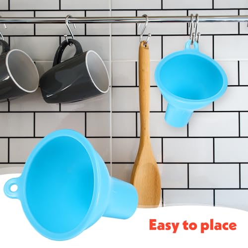 ElevateTech 4Pcs Funnels for Kitchen Use Filling Bottles Silicone Funnel Wide Mouth Funnel Multi Color Flexible Condiment Funnels Kitchen Gadgets Accessories for Filling Water Bottle Liquid Transfer