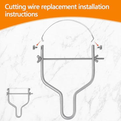 Cheese Slicer & Cheese Cutter Stainless Steel Cheese Slicers with Cutting Wire replacement device & 4 Replacement Wires.for Block Cheese, Butter & Fruit etc.
