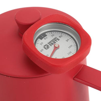 Pour Over Coffee Kettle, Gooseneck Stainless Steel Kettle, 600ml Precision Pouring Pot with Thermometer, Red Teapot for Home Brewing Coffee Tea