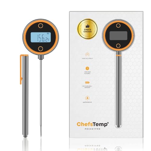 Pocket Pro 1-Second Instant Read Digital Meat Thermometer Rechargeable for Grilling, Food, BBQ, Kitchen Cooking, Oil Deep Frying & Candy (Iced Mango) - color: Iced Mango