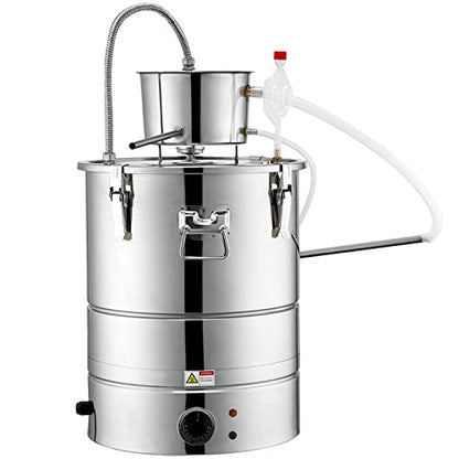 VEVOR Electric Alcohol Still 8Gal/30L, Alcohol Distiller, Distillery Kit for Alcohol include Pump & One-way Exhaust Valve & Thermometer - size: 9 Gal/30L