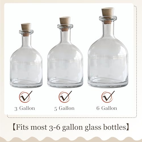 6 Pcs Carboy Cork Stopper, Fermentation Corks for Most 3 5 6 Gallon Glass Carboy Tapered Corks, Wood Tapered Stopper Bungs Cap for Home Brewing Wine