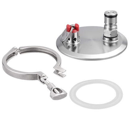 3"TC End Cap with Ball Lock Post and PRV 45 PSI Dry Hopper Accessories,BALL LOCK TAPPING HEAD TO 3INCH TRI-CLOVER Homebrew Conical Fermenter Accessories (Gas POST)