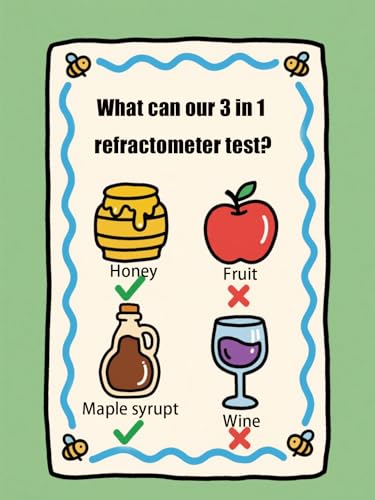 Honey Maple Syrup brix Refractometer /58-90 brix 10-33 Moisture Meter/Homebrew Sucrose Brewing Sugar aichose Hydrometer/Beekeeping Supply ATC