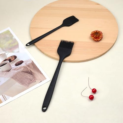 Silicone Basting and Pastry Brush Set, 2-Piece Heat-Resistant Brushes with Steel Core Handle, One-Piece BPA-Free Design for BBQ, Grilling, Baking & Cooking – Dishwasher Safe