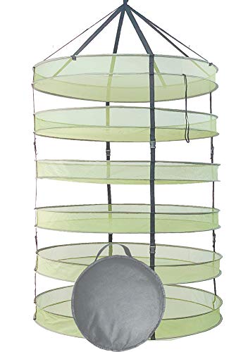 HORTIPOTS Herb Drying Rack 3 ft Hanging Dry Net 36 Inch for Curing Hydroponic Herb Vegetable Fruit Flower - size: 3.0 FT diameter