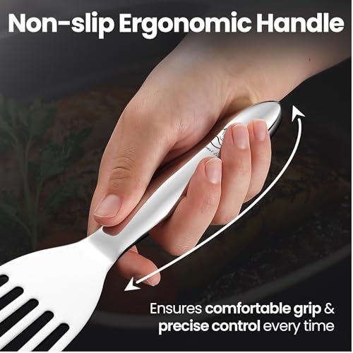 Gourmet Easy Fish Spatula Set, Ultra-Thin Edge for Easy Turning & Flipping | Stainless Steel, Kids Friendly, Ergonomic Non-Slip Grip for Secure Control, Versatile Use, Dishwasher Safe, 5-Year Warranty - color: Original