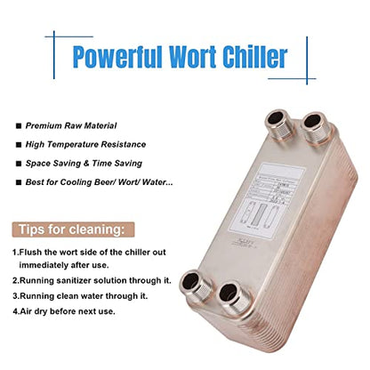 Plate Chiller Stainless Steel Brazed Plate Heat Exchanger Wort Chiller for Beer Wort Water Cooling