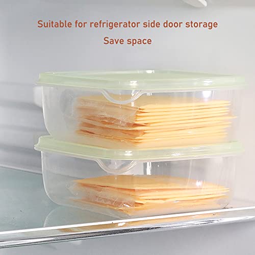 2 Pack-Cheese slicer Storage Containers with lids airtight Keeps slice Cheese Fresh and Delicious Reusable Preservation Container for Fridge