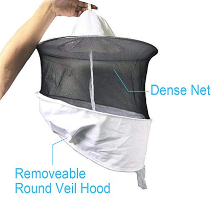 Luwint Ventilated Beekeeping Jacket - Professional Cotton Beekeeper Jacket Beekeeping Suit with Removeable Round Veil Hood
