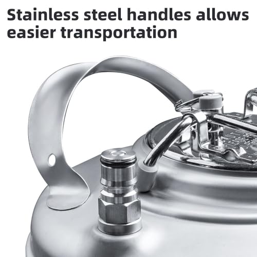 New 3 Gallon Ball Lock Keg, Stainless Steel Beer Keg with Single Handle for Draft, Homebrew and Craft Beer