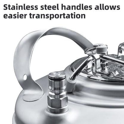 New 5 Gallon Ball Lock Keg, Stainless Steel Beer Keg with Single Handle for Draft, Homebrew and Craft Beer