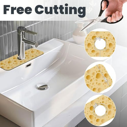Cheese Faucet Mat For Kitchen Sink, Absorbent Countertop Protector, Quick Dry Sink Splash Guard Pad, Waterproof Draining Mat 15" X 5.5" - color: Style 5