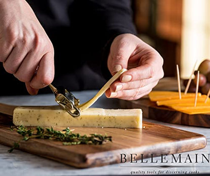 Bellemain Stainless Steel Wire Cheese Slicer - Adjustable Cheese Cutter for Cheddar, Gruyere, Raclette, Mozzarella Cheese Block, Gold - color: Gold