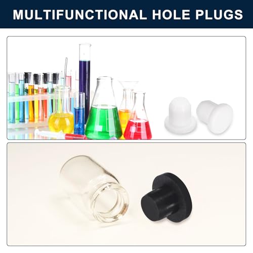 uxcell 32 Pieces Black Rubber Stopper, 3.3mm Plug Holes for 3mm/0.12" Hole - size: 3 mm