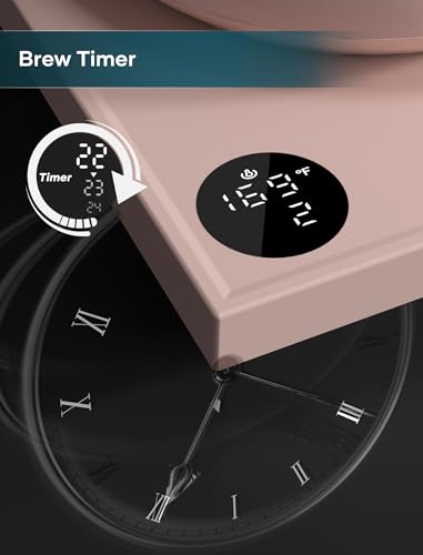 INTASTING Electric Kettle, Gooseneck Electric Kettle, ±1℉ Precise Temperature Control, Stainless Steel Interior, Quick Heating for Pour Over Coffee, Tea & Boiling Water, 0.9L (Pink) - color: Pink