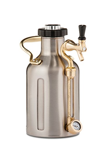 GrowlerWerks uKeg Carbonated Growler-Great Gift for Beer Lovers, 64 oz, Stainless Steel - color: Stainless Steel, size: 64 Ounces