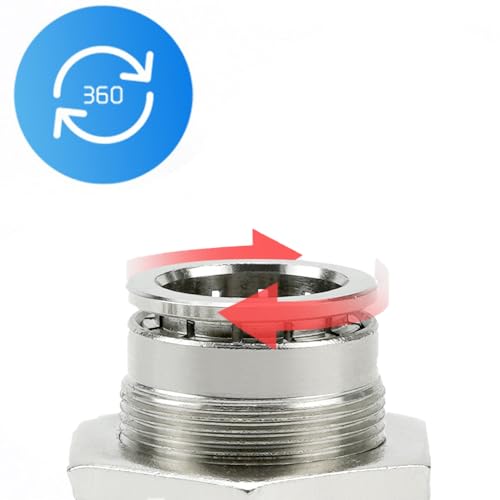 2Pcs 304 Stainless Steel Bulkhead Elbow 1/2" x 1/2" Tube OD Push to Connect Fitting, PLM-1/2 Bulkhead 90 Degree Elbow Pneumatic Quick Connect Air Fitting - size: 1/2" x 1/2"