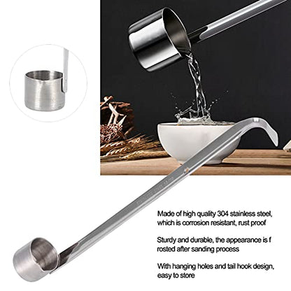 Stainless Steel Wine Ladle Dipper Measure Sauce Spoon with Hook for Kitchen (5#) - size: 5#