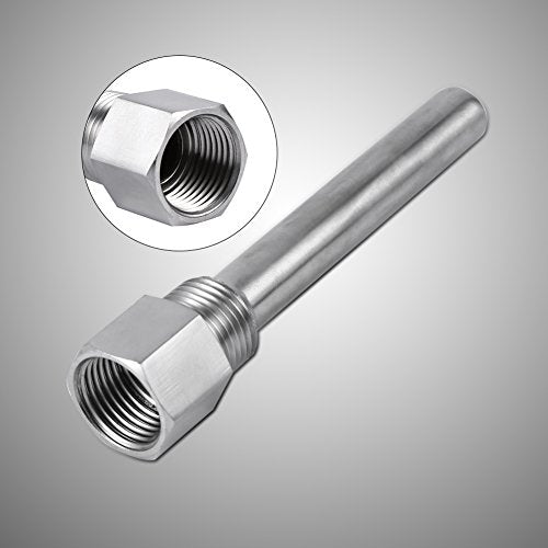 Dpofirs Stainless Steel Thermowell 1/2" NPT Thread for Temperature Sensors Brewing Kettle Thermometer Probe Protection