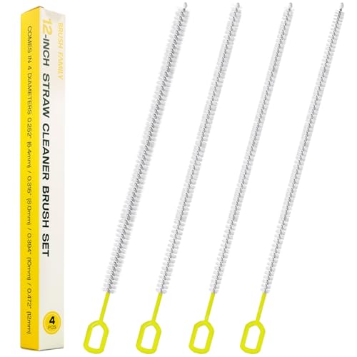 Straw Clean Brush Extra Long Straw Tube Brushes for Cleaning, Reusable Drinking Straw Cleaner Brush Set, Glass Pipe Cleaning Brush (12 inch) - size: 12 Inch