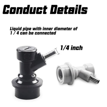 PERA Ball Lock Quick Disconnect Set (5pairs) Brand Ball Lock Gas and liquid Disconnect 1/4 Barb Cornelius Keg Ball Lock Corny Keg Parts Ball Lock Keg Fittings for Homebrew keg kegging