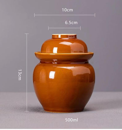 Pickle jar, Fermenting Jar, mini ceramic jar, clay jar, (capacity: 1 pound), household pickle jar. Kimchi Crock